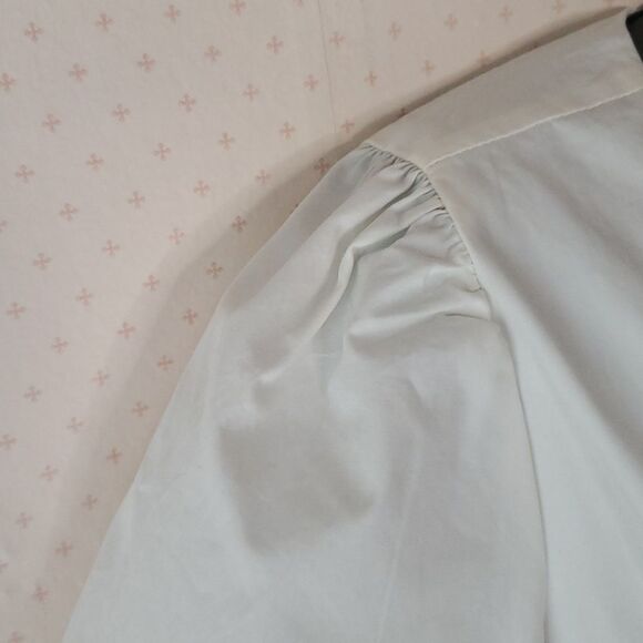 NEW * Madewell Women's Coquette Babydoll Deep-V Tie Front White Midi Dress 6 - Picture 3 of 11